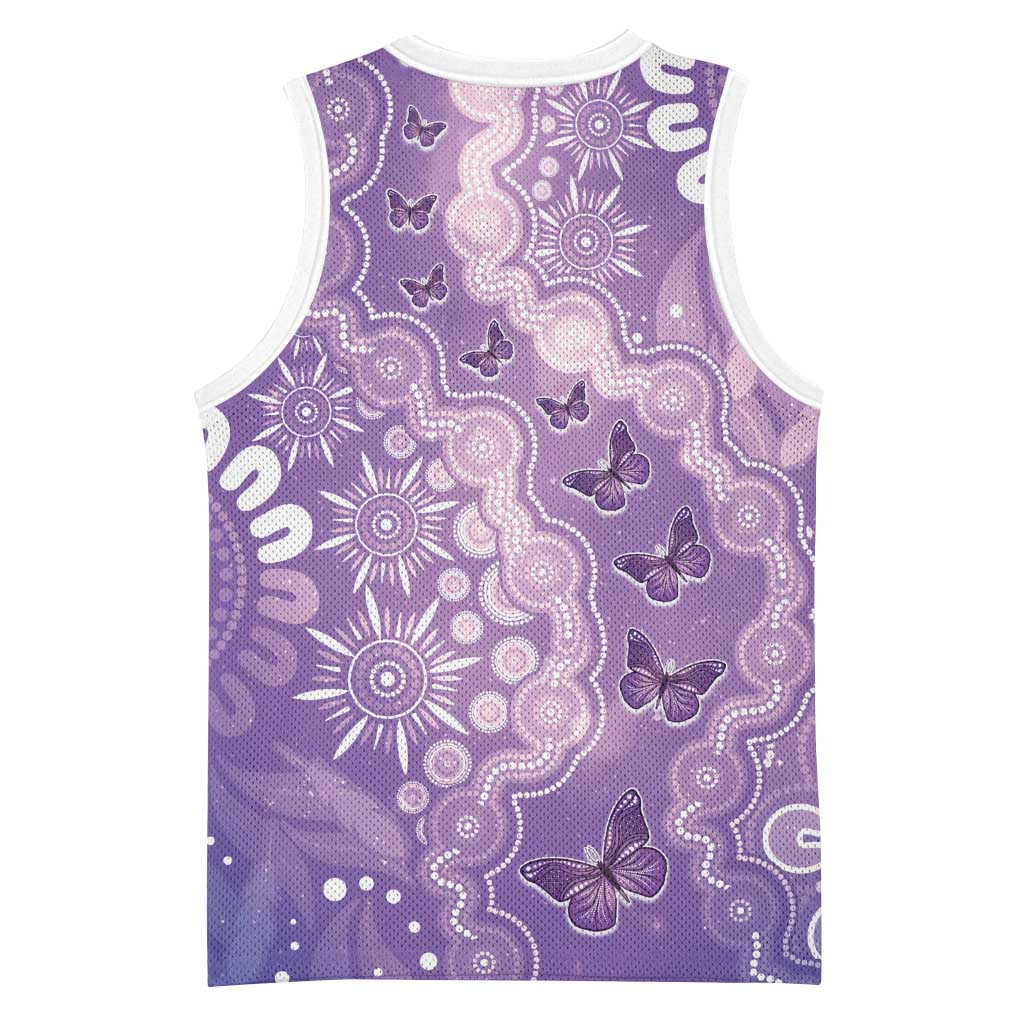 Australia Epilepsy Awareness Basketball Jersey Purple Butterflies Aboriginal