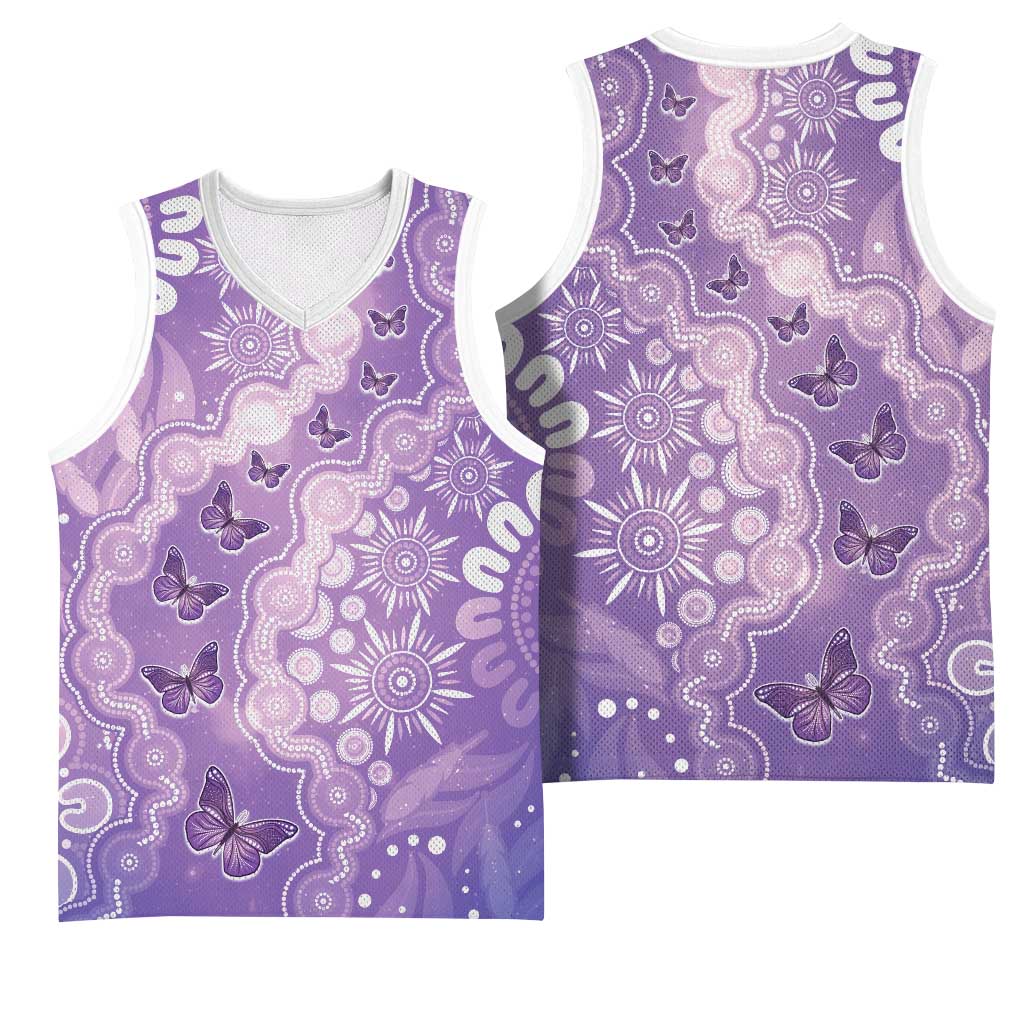 Australia Epilepsy Awareness Basketball Jersey Purple Butterflies Aboriginal