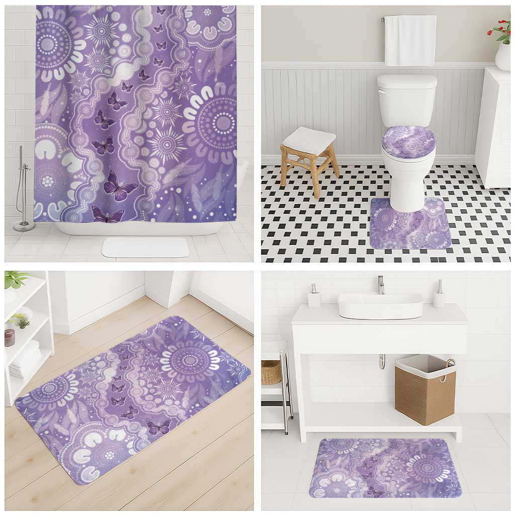 Australia Epilepsy Awareness Bathroom Set Purple Butterflies Aboriginal