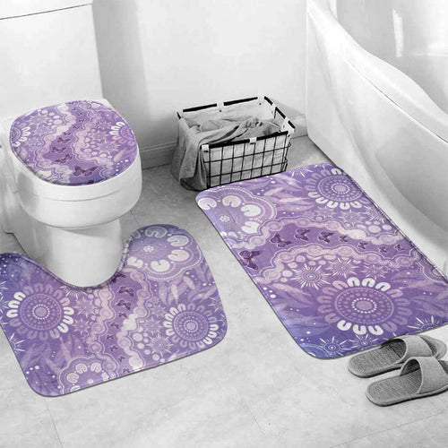 Australia Epilepsy Awareness Bathroom Set Purple Butterflies Aboriginal