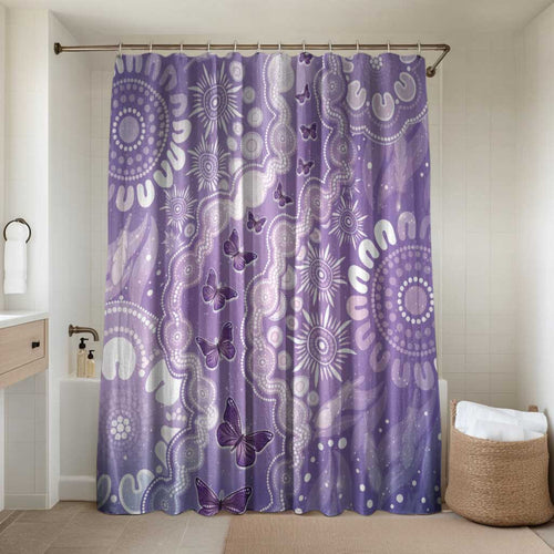 Australia Epilepsy Awareness Bathroom Set Purple Butterflies Aboriginal