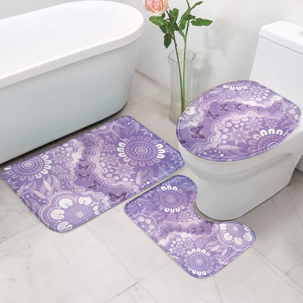 Australia Epilepsy Awareness Bathroom Set Purple Butterflies Aboriginal