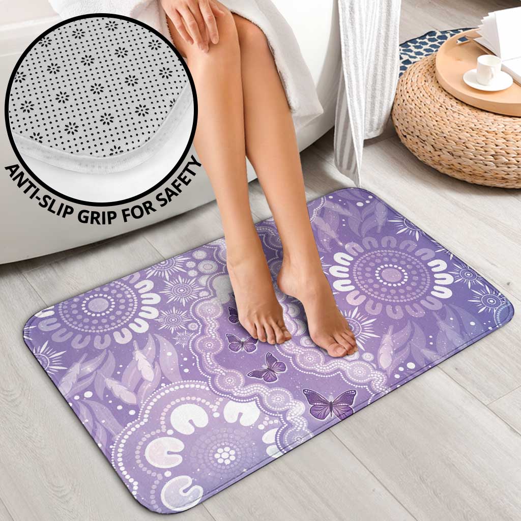 Australia Epilepsy Awareness Bathroom Set Purple Butterflies Aboriginal