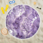 Australia Epilepsy Awareness Beach Blanket Purple Butterflies Aboriginal