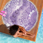 Australia Epilepsy Awareness Beach Blanket Purple Butterflies Aboriginal