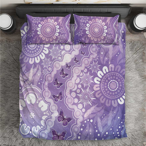 Australia Epilepsy Awareness Bedding Set Purple Butterflies Aboriginal