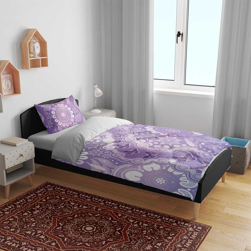 Australia Epilepsy Awareness Bedding Set Purple Butterflies Aboriginal