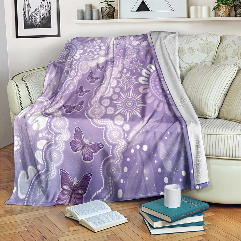 Australia Epilepsy Awareness Blanket Purple Butterflies Aboriginal