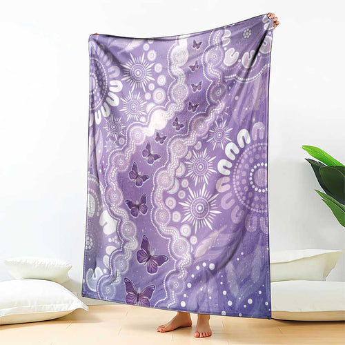 Australia Epilepsy Awareness Blanket Purple Butterflies Aboriginal