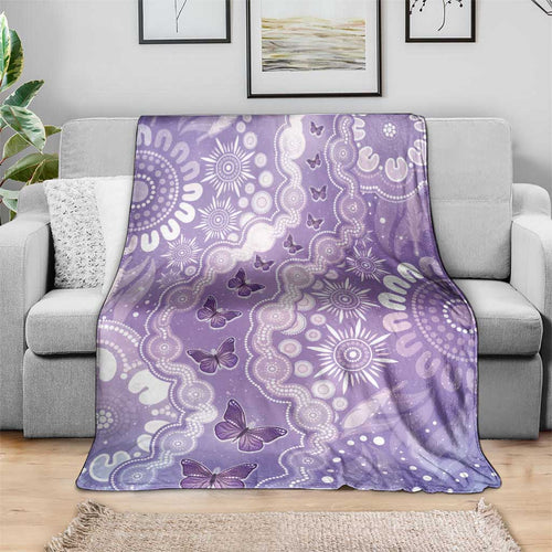 Australia Epilepsy Awareness Blanket Purple Butterflies Aboriginal