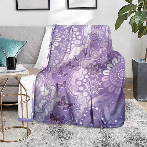 Australia Epilepsy Awareness Blanket Purple Butterflies Aboriginal