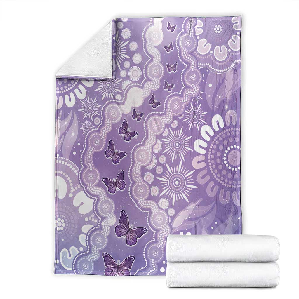 Australia Epilepsy Awareness Blanket Purple Butterflies Aboriginal