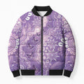 Australia Epilepsy Awareness Bomber Puffer Jacket Purple Butterflies Aboriginal