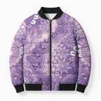 Australia Epilepsy Awareness Bomber Puffer Jacket Purple Butterflies Aboriginal