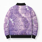 Australia Epilepsy Awareness Bomber Puffer Jacket Purple Butterflies Aboriginal