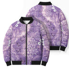 Australia Epilepsy Awareness Bomber Puffer Jacket Purple Butterflies Aboriginal