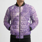 Australia Epilepsy Awareness Bomber Puffer Jacket Purple Butterflies Aboriginal