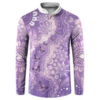 Australia Epilepsy Awareness Button Sweatshirt Purple Butterflies Aboriginal