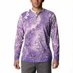 Australia Epilepsy Awareness Button Sweatshirt Purple Butterflies Aboriginal