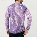 Australia Epilepsy Awareness Button Sweatshirt Purple Butterflies Aboriginal
