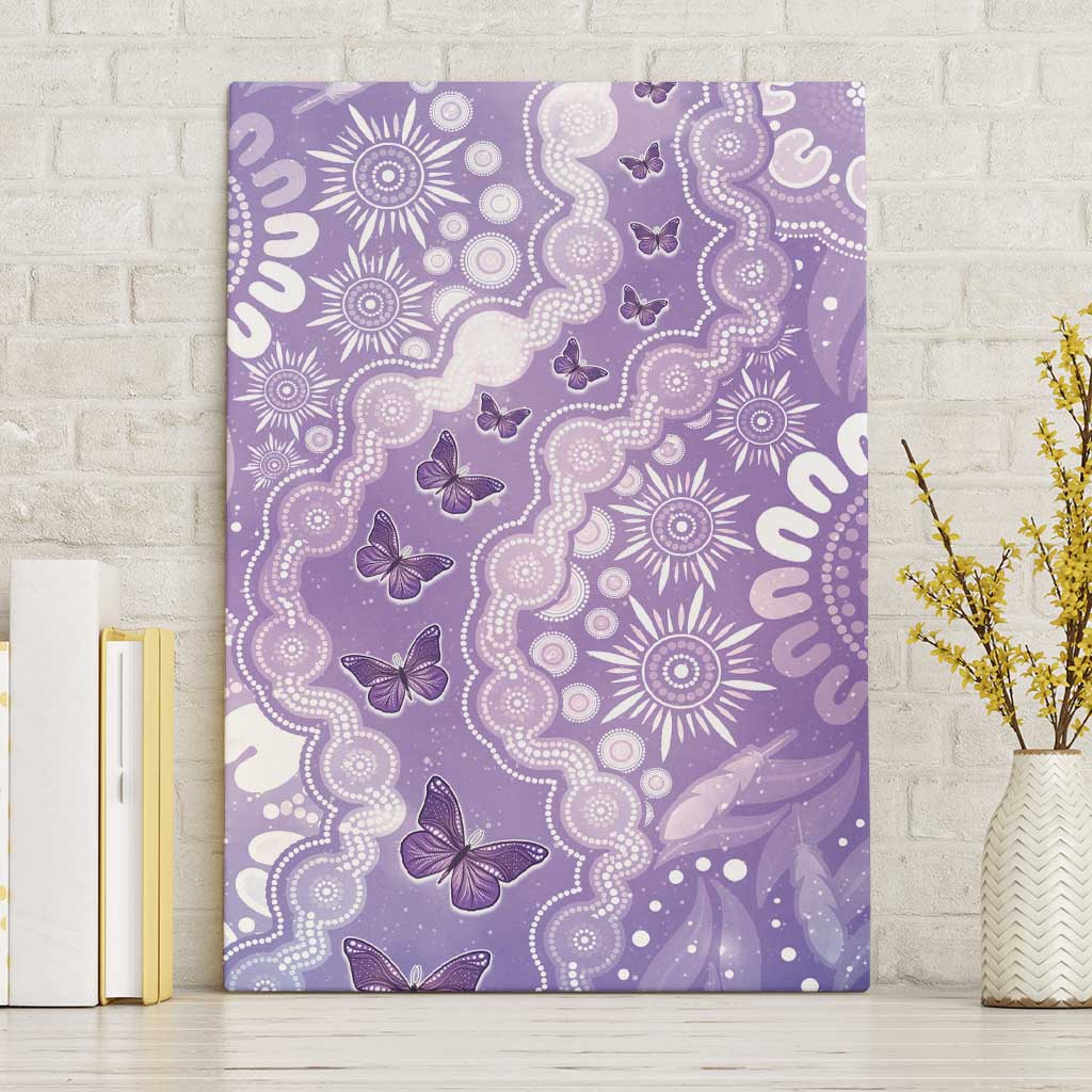 Australia Epilepsy Awareness Canvas Wall Art Purple Butterflies Aboriginal