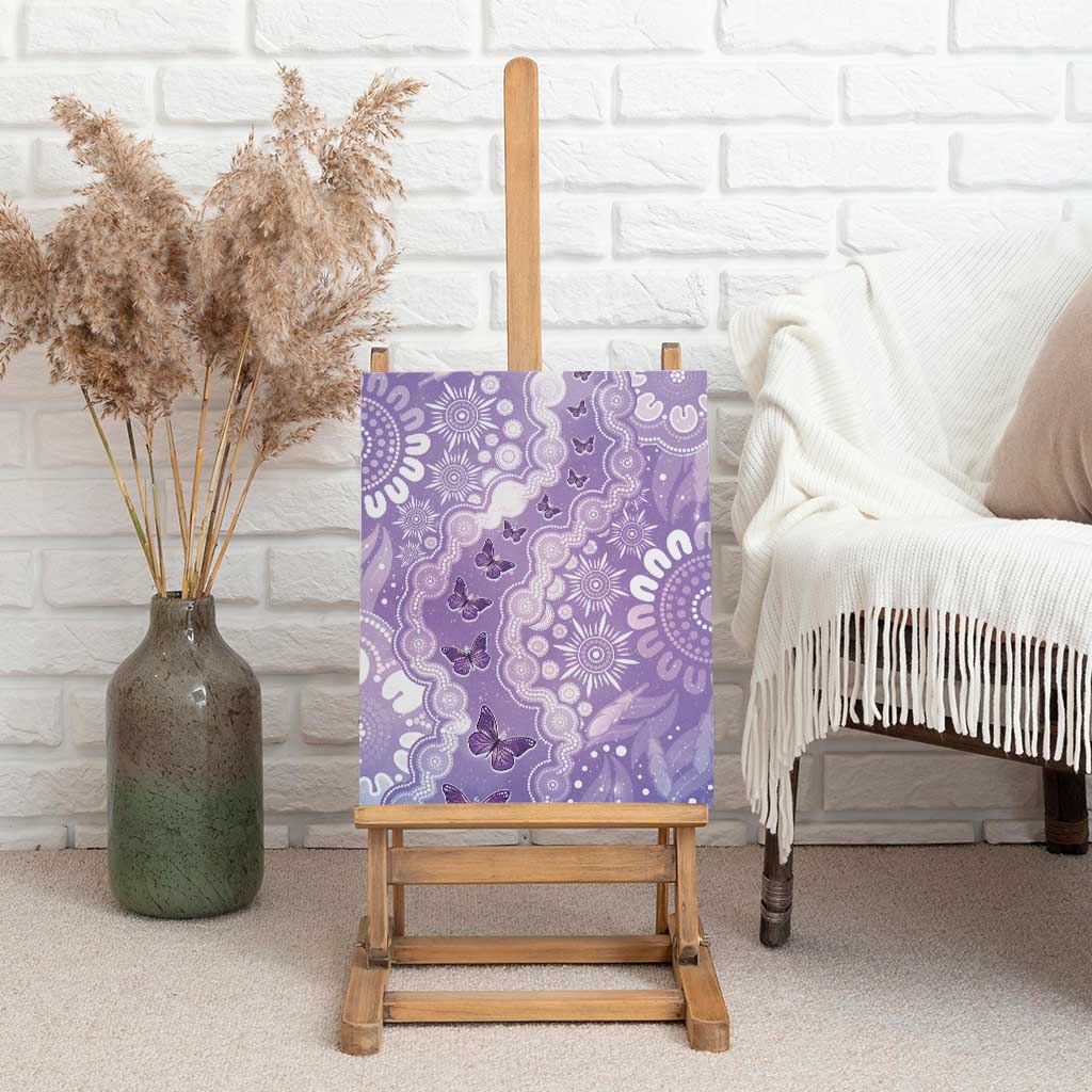 Australia Epilepsy Awareness Canvas Wall Art Purple Butterflies Aboriginal