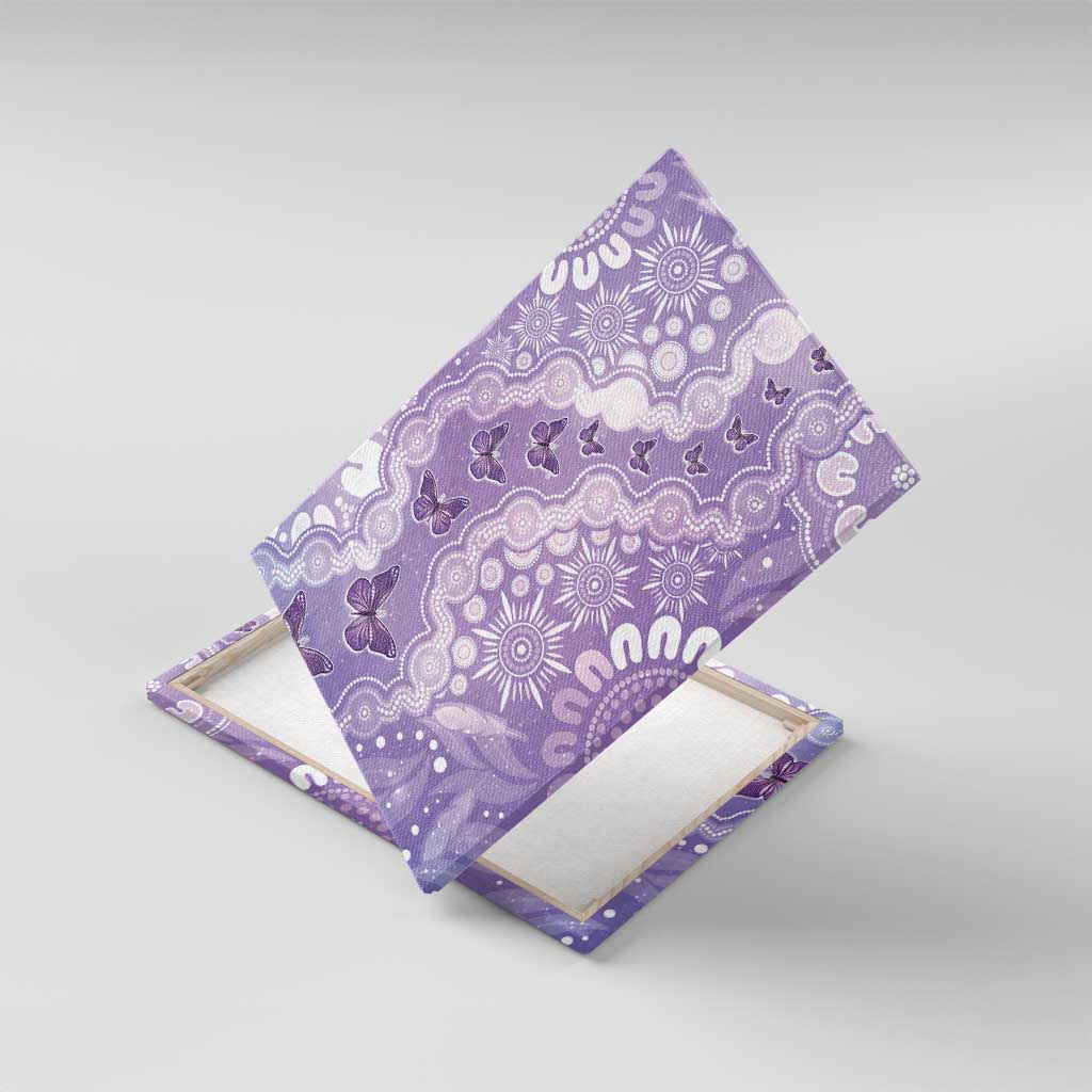 Australia Epilepsy Awareness Canvas Wall Art Purple Butterflies Aboriginal