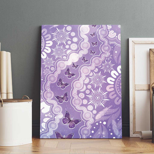 Australia Epilepsy Awareness Canvas Wall Art Purple Butterflies Aboriginal