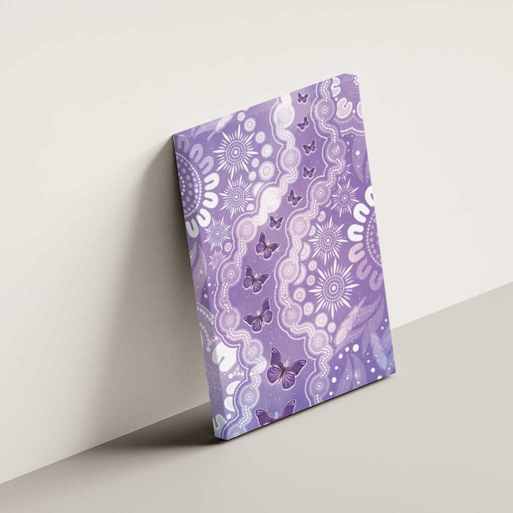 Australia Epilepsy Awareness Canvas Wall Art Purple Butterflies Aboriginal
