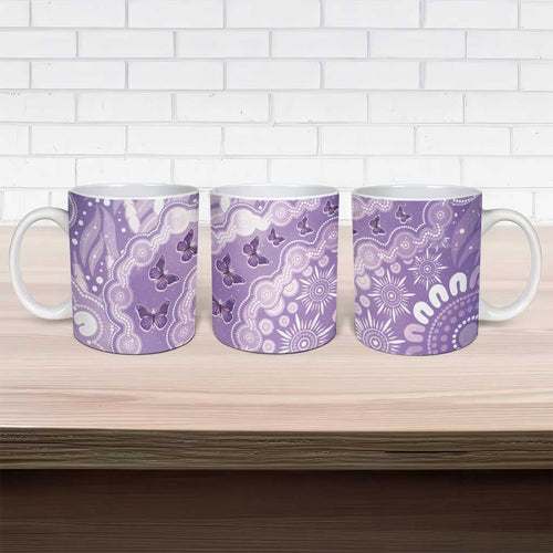 Australia Epilepsy Awareness Ceramic Mug Purple Butterflies Aboriginal