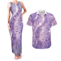 Australia Epilepsy Awareness Couples Matching Tank Maxi Dress and Hawaiian Shirt Purple Butterflies Aboriginal