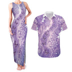 Australia Epilepsy Awareness Couples Matching Tank Maxi Dress and Hawaiian Shirt Purple Butterflies Aboriginal