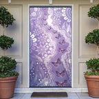 Australia Epilepsy Awareness Door Cover Purple Butterflies Aboriginal