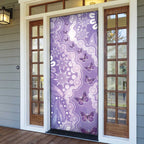 Australia Epilepsy Awareness Door Cover Purple Butterflies Aboriginal