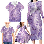 Australia Epilepsy Awareness Family Matching Long Sleeve Bodycon Dress and Hawaiian Shirt Purple Butterflies Aboriginal