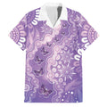 Australia Epilepsy Awareness Family Matching Short Sleeve Bodycon Dress and Hawaiian Shirt Purple Butterflies Aboriginal