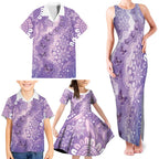 Australia Epilepsy Awareness Family Matching Tank Maxi Dress and Hawaiian Shirt Purple Butterflies Aboriginal