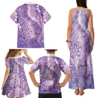 Australia Epilepsy Awareness Family Matching Tank Maxi Dress and Hawaiian Shirt Purple Butterflies Aboriginal