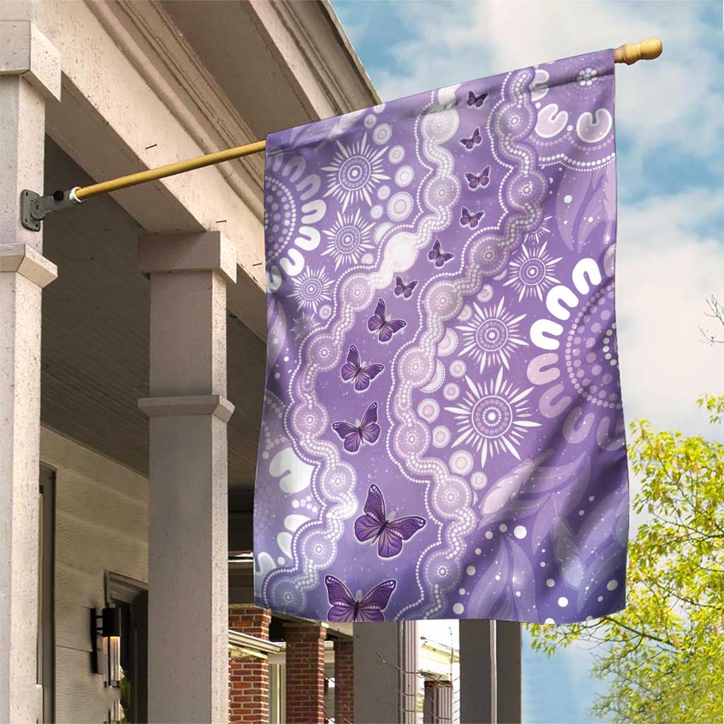 Australia Epilepsy Awareness Garden Flag Purple Butterflies Aboriginal
