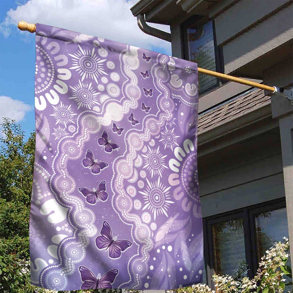 Australia Epilepsy Awareness Garden Flag Purple Butterflies Aboriginal