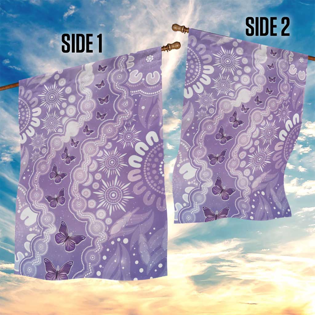 Australia Epilepsy Awareness Garden Flag Purple Butterflies Aboriginal