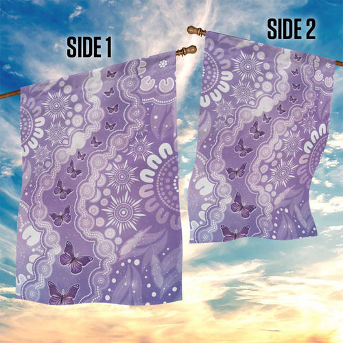 Australia Epilepsy Awareness Garden Flag Purple Butterflies Aboriginal