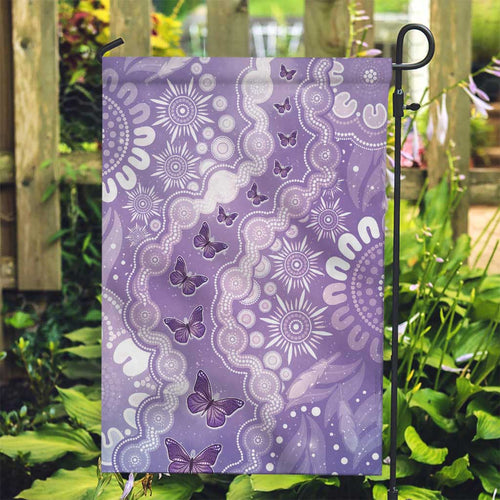 Australia Epilepsy Awareness Garden Flag Purple Butterflies Aboriginal