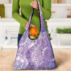 Australia Epilepsy Awareness Grocery Bag Purple Butterflies Aboriginal