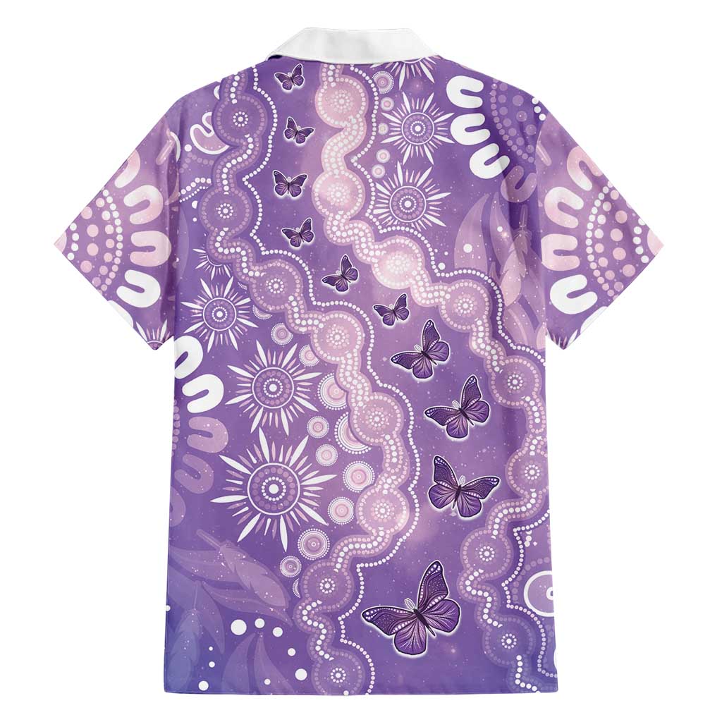 Australia Epilepsy Awareness Hawaiian Shirt Purple Butterflies Aboriginal