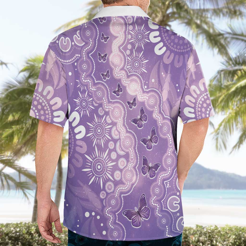 Australia Epilepsy Awareness Hawaiian Shirt Purple Butterflies Aboriginal
