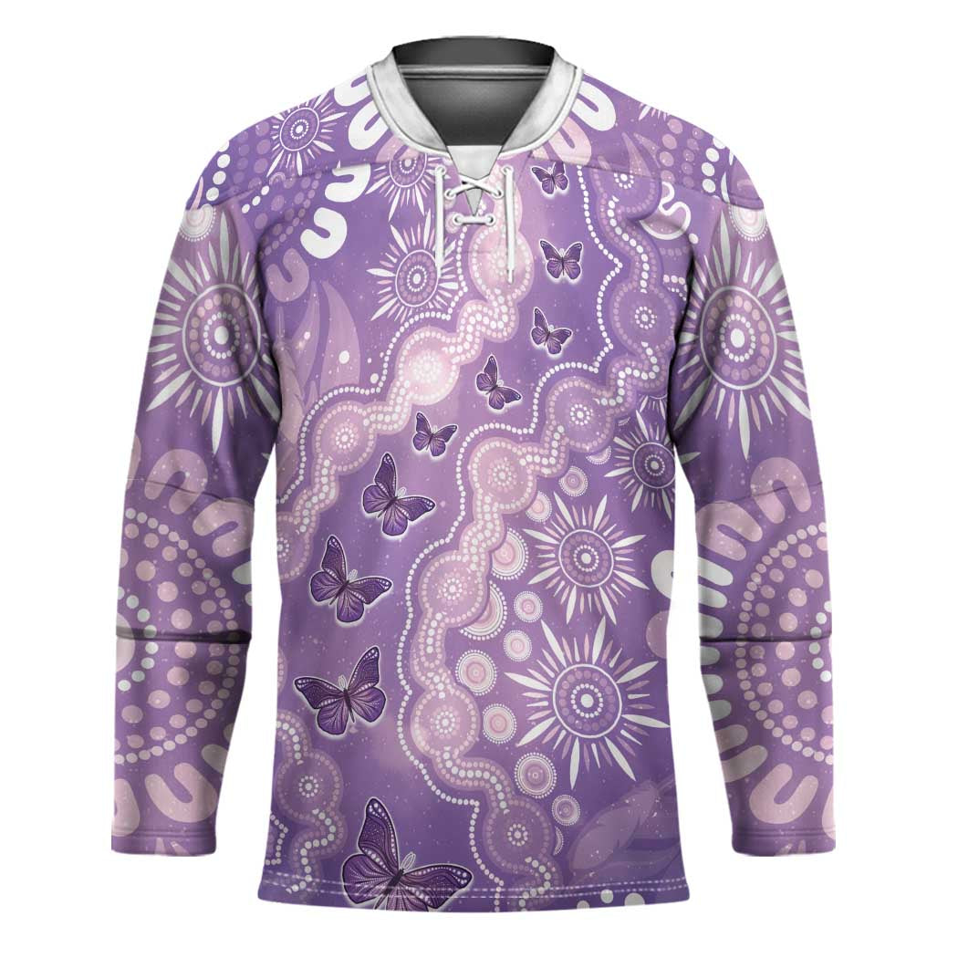 Australia Epilepsy Awareness Hockey Jersey Purple Butterflies Aboriginal