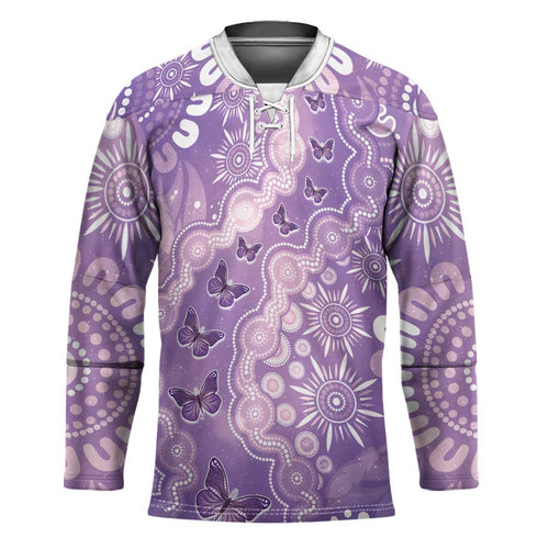 Australia Epilepsy Awareness Hockey Jersey Purple Butterflies Aboriginal