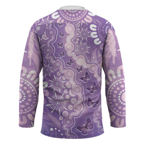 Australia Epilepsy Awareness Hockey Jersey Purple Butterflies Aboriginal