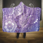 Australia Epilepsy Awareness Hooded Blanket Purple Butterflies Aboriginal